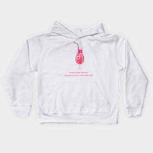 Pink Halloween poster, cocktail, girl, caption, lettering, funny caption Kids Hoodie